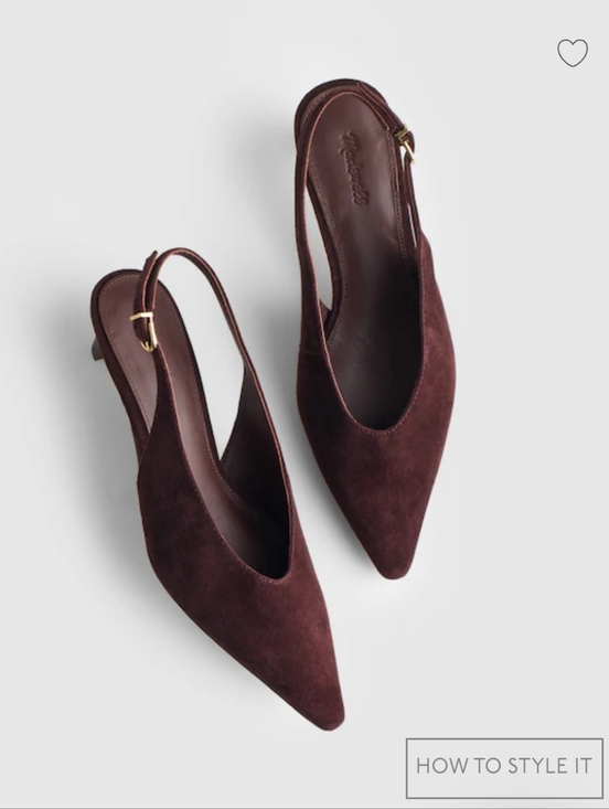 Madewell Shoes - NWOT Madewell Women's The Emilie Slingback Pump Chocolate Raisin Sz 8.5 $178